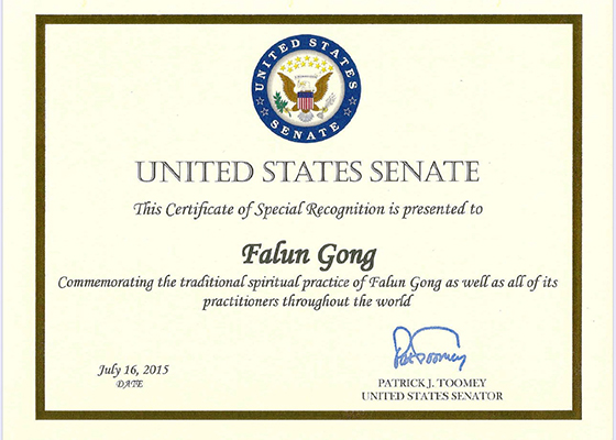 Image for article Legisladores norte-americanos enviam cartas de apoio ao Falun Gong pela resistência pacífica de 16 anos