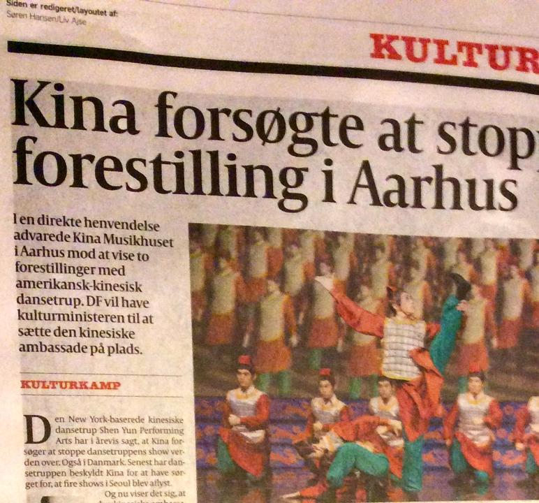 Image for article Jornal dinamarquês: China tenta impedir a apresentação do Shen Yun em Aarhus