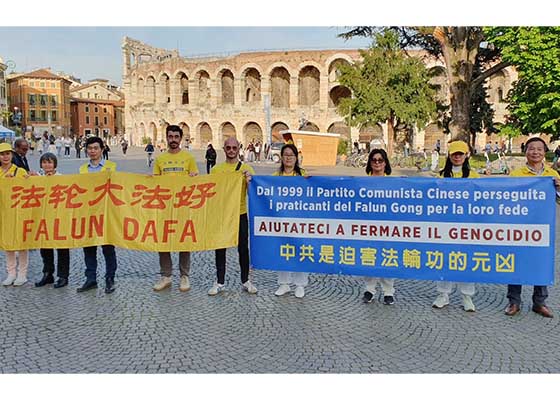 Image for article ​Verona, Itália: Aumentando a conscientização sobre a perseguição na China durante o Fórum de Diálogo Comercial Sino-Italiano