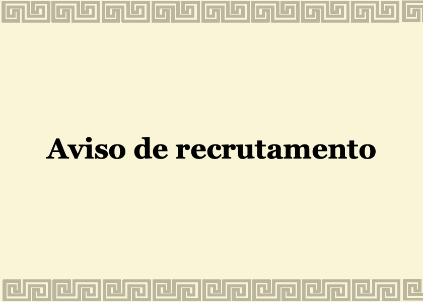 Image for article Aviso de recrutamento