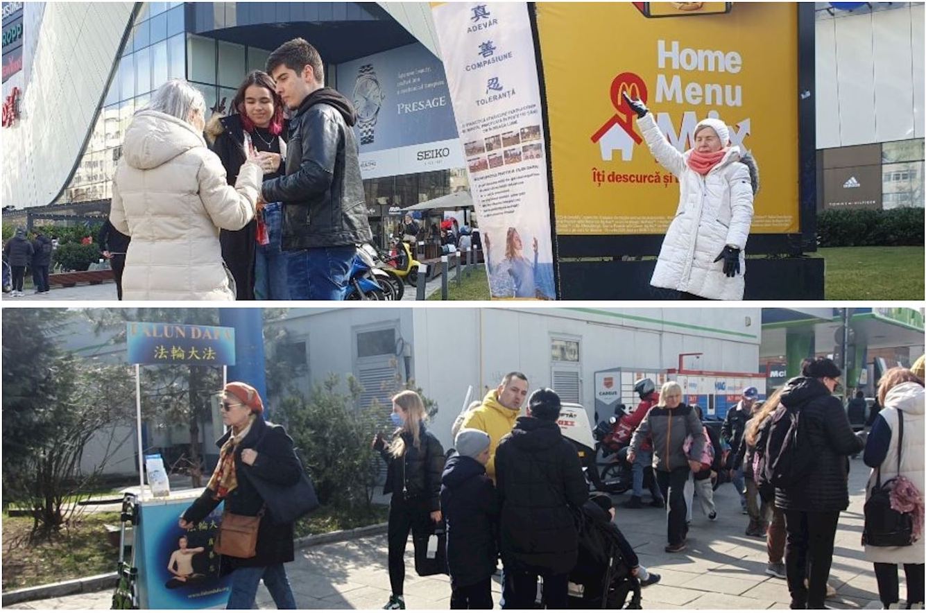 Image for article ​Bucareste, Romênia: público condena a perseguição do regime chinês ao Falun Dafa