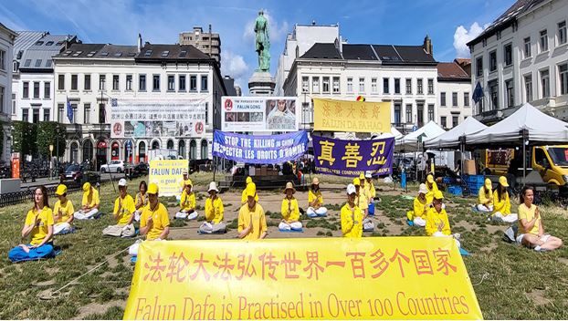 Image for article Bélgica: Evento perto do Parlamento Europeu pede aos membros que ajudem a acabar com a perseguição ao Falun Dafa