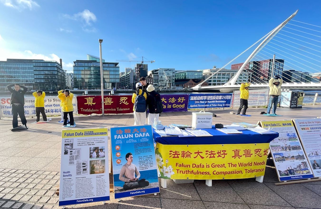Image for article ​Dublin, Irlanda: Praticantes expõem a perseguição ao Falun Dafa na Conferência Europeia de Presidentes do Parlamento