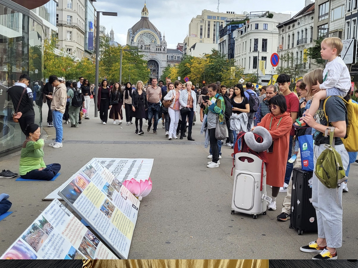 Image for article Bélgica: Apresentação do Falun Dafa durante um evento em Antuérpia