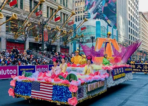 Image for article ​Chicago, EUA: Falun Dafa brilha no Desfile de Ação de Graças de Chicago