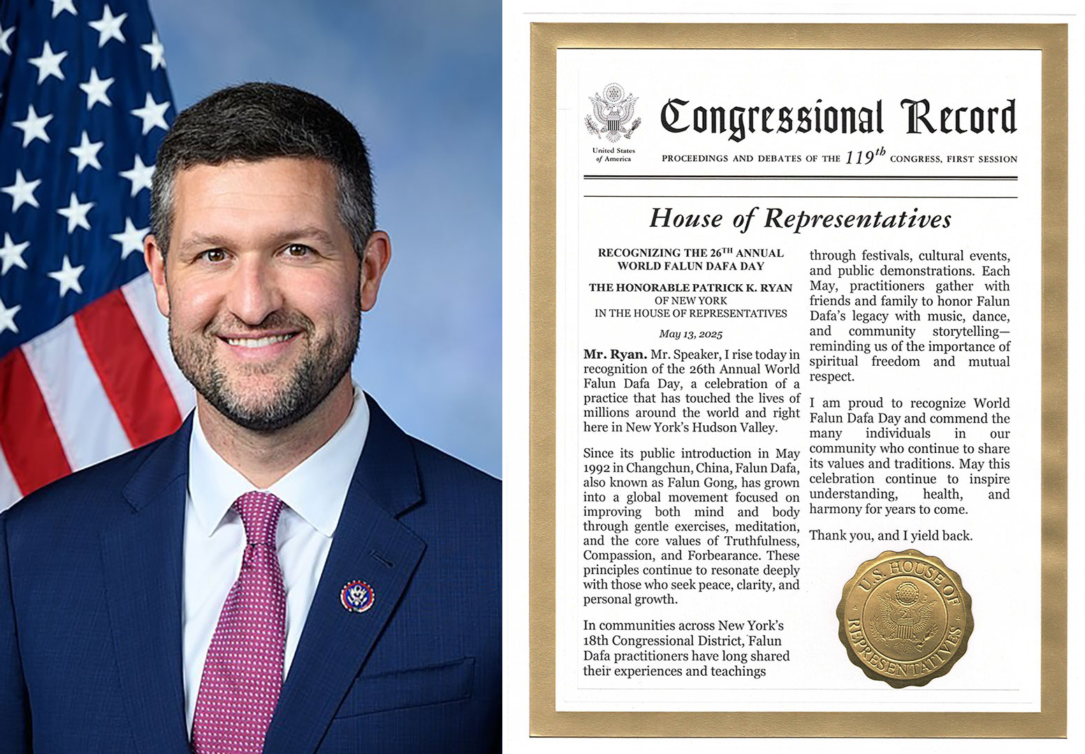 Image for article Nova York, EUA: Congressistas homenageiam o Dia Mundial do Falun Dafa