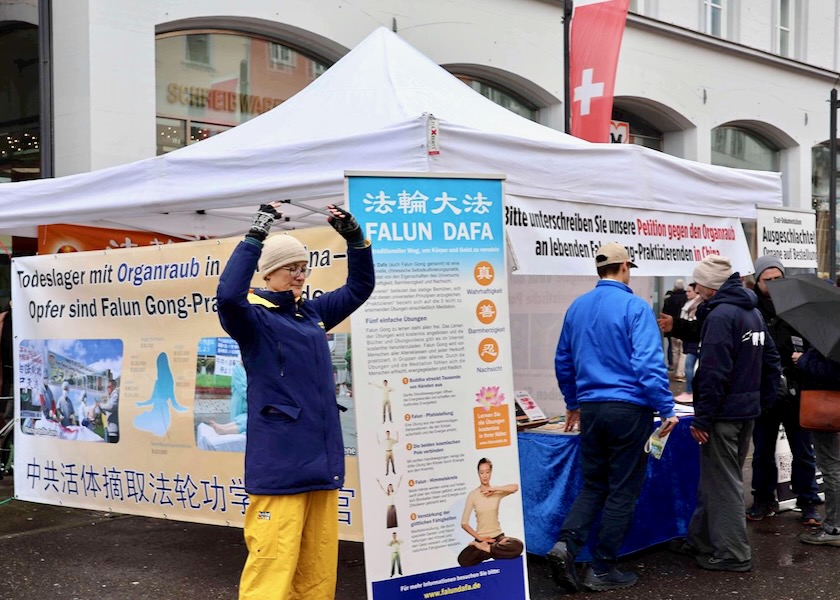 Image for article Alemanha: Moradores e turistas condenam a perseguição ao Falun Dafa durante evento no Lago de Constança (Parte 2)