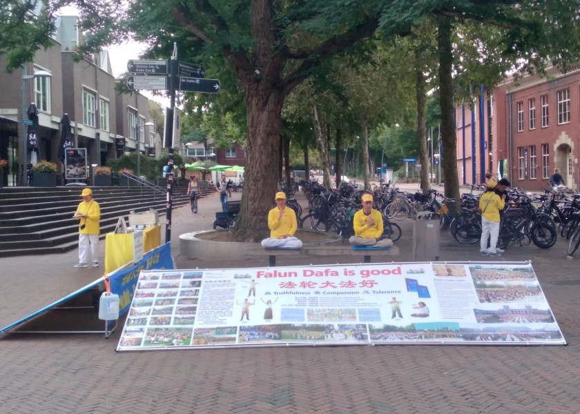 Image for article Pessoas condenam a perseguição ao Falun Dafa durante eventos na Holanda