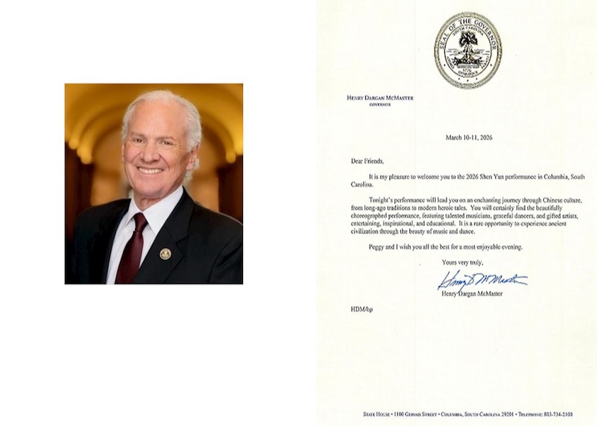 Image for article Carolina do Sul: Governador, prefeito e autoridades eleitas emitem proclamações para elogiar e parabenizar o Shen Yun Performing Arts