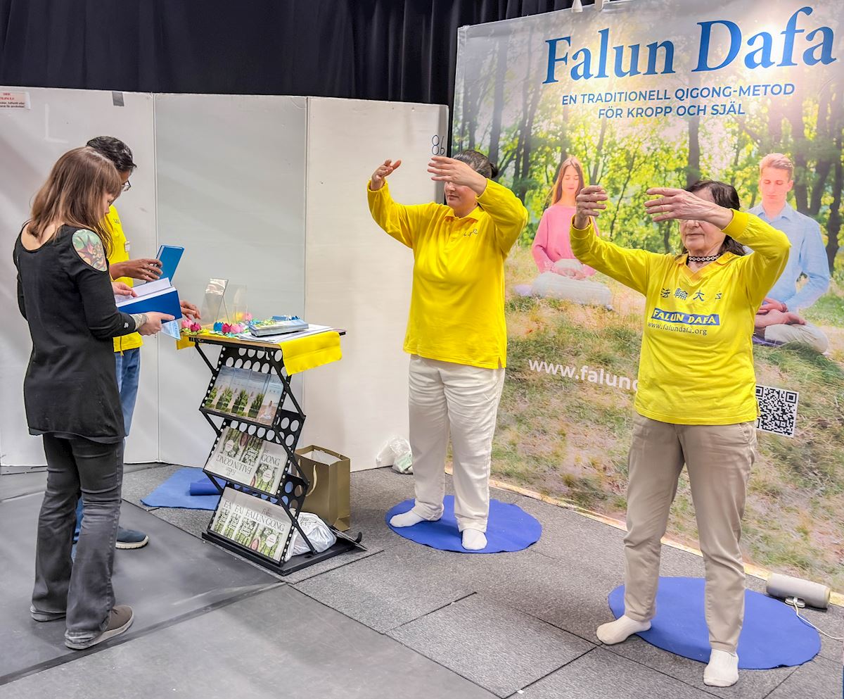 Image for article Participantes aprendem sobre o Falun Dafa na Harmoni Expo na Suécia
