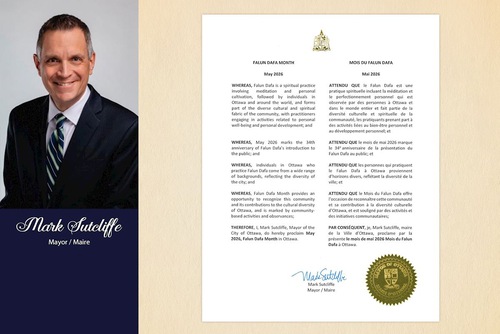 Image for article Prefeito de Ottawa emite proclamação para o mês do Falun Dafa